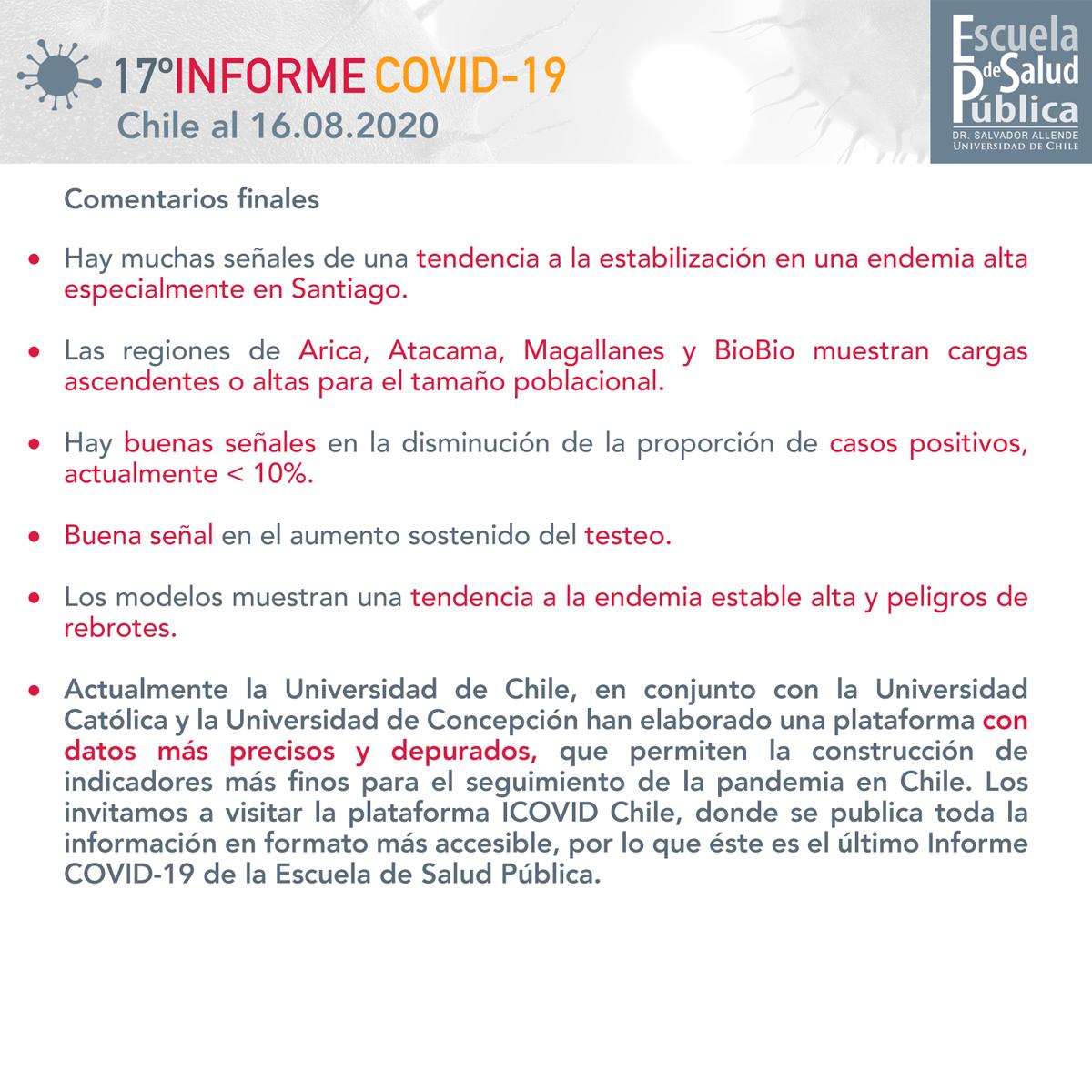 Informe Covid 19. Chile al 16/08/2020 (décimo séptimo reporte)