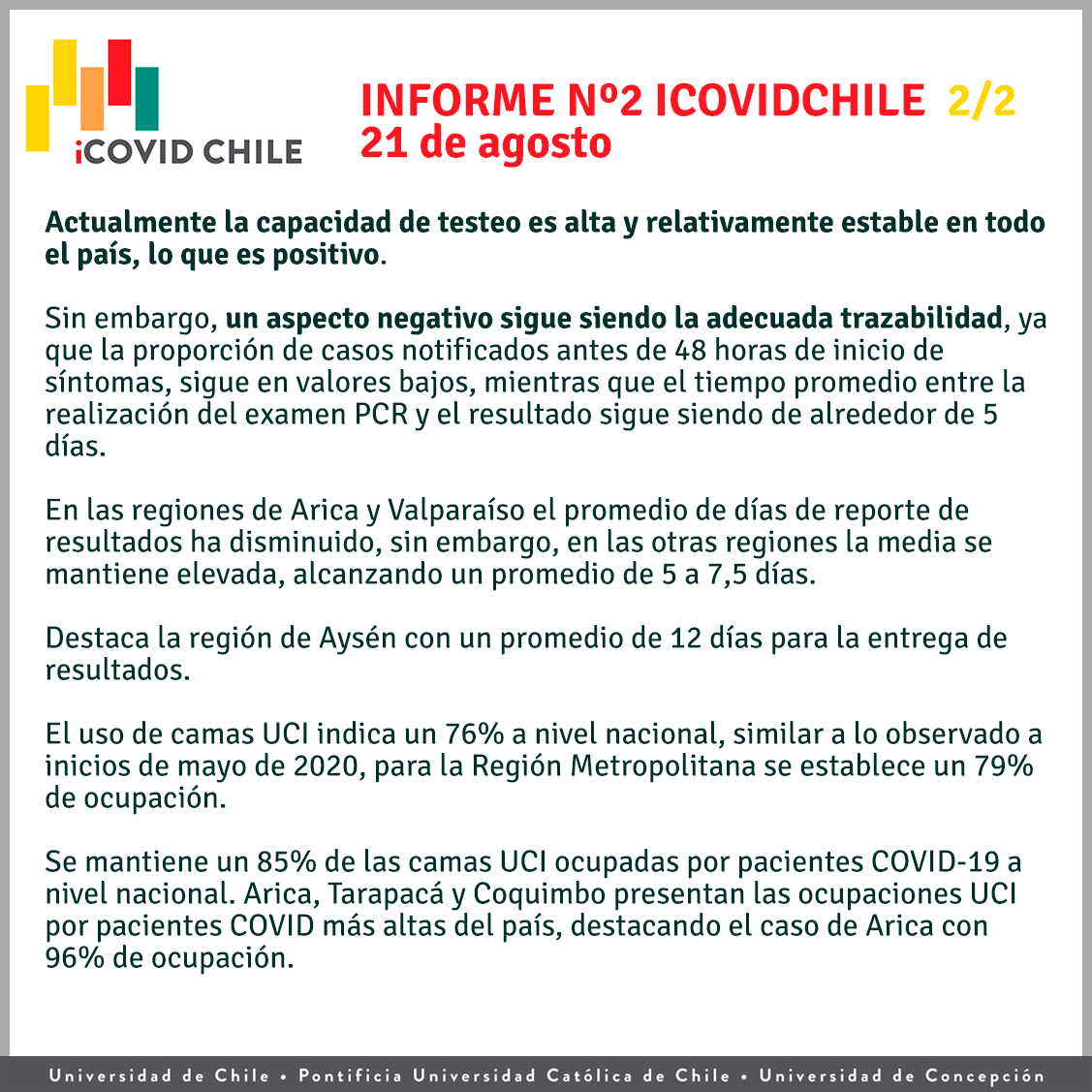 Segundo informe ICOVID Chile: