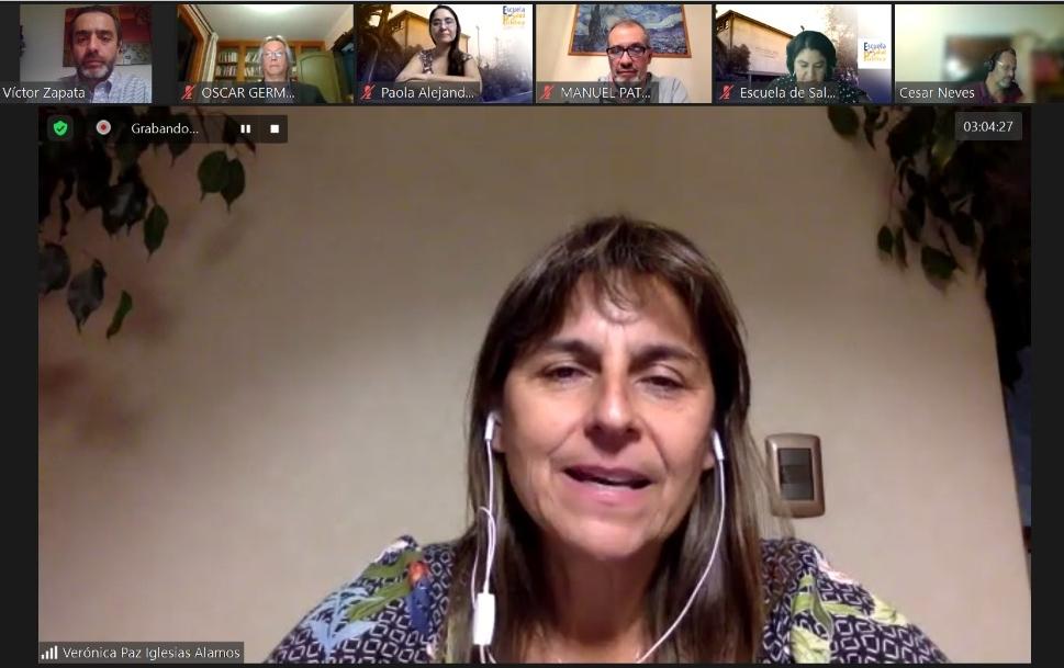 Dra. Verónica Iglesias, directora de la Escuela de Salud Pública de la Universidad de Chile quien destacando la importancia de finalizar este encuentro.