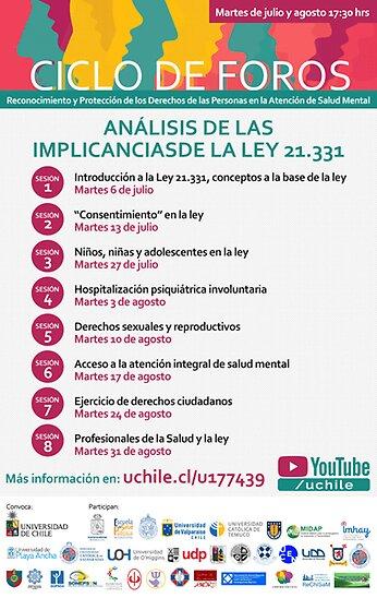 Encuentros del ciclo para el Análisis de las implicancias de la Ley 21.331 "Del reconocimiento y protección de los derechos de las personas en la atención de salud mental".