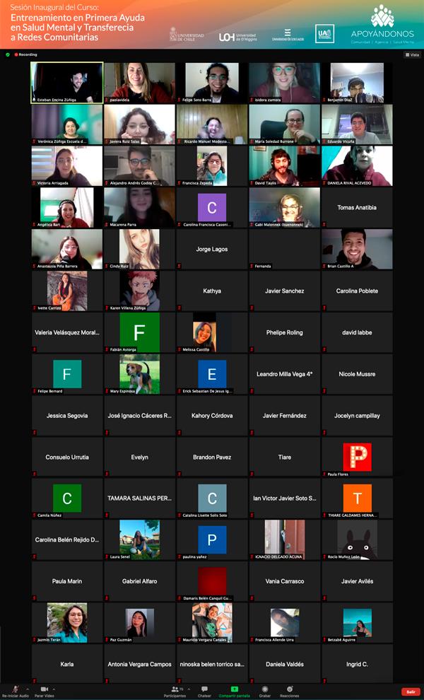 Cerca de 120 estudiantes de distintas carreras participaron en el inicio del curso "Entrenamiento en Primera Ayuda en Salud Mental"