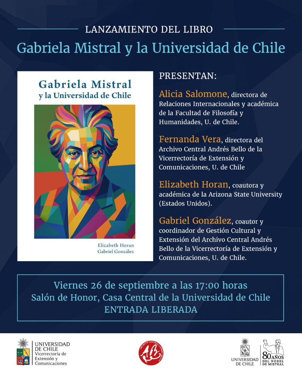 Lanzamiento del libro "Gabriela Mistral y la Universidad de Chile"