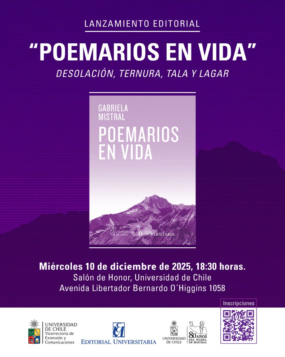 Lanzamiento editorial "Poemarios en vida" de Gabriela Mistral
