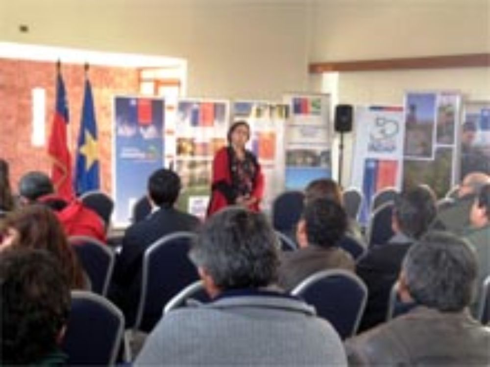 La investigadora María Luisa Tapia durante su exposición.