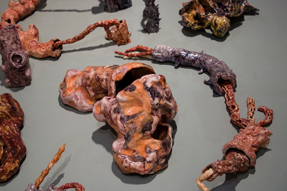 Reminiscencias Desnudas es la obra de la estudiante del DAV, Fernanda Figueroa, con la que resultó ganadora en la categoría Textil-Cerámica-Orfebrería.