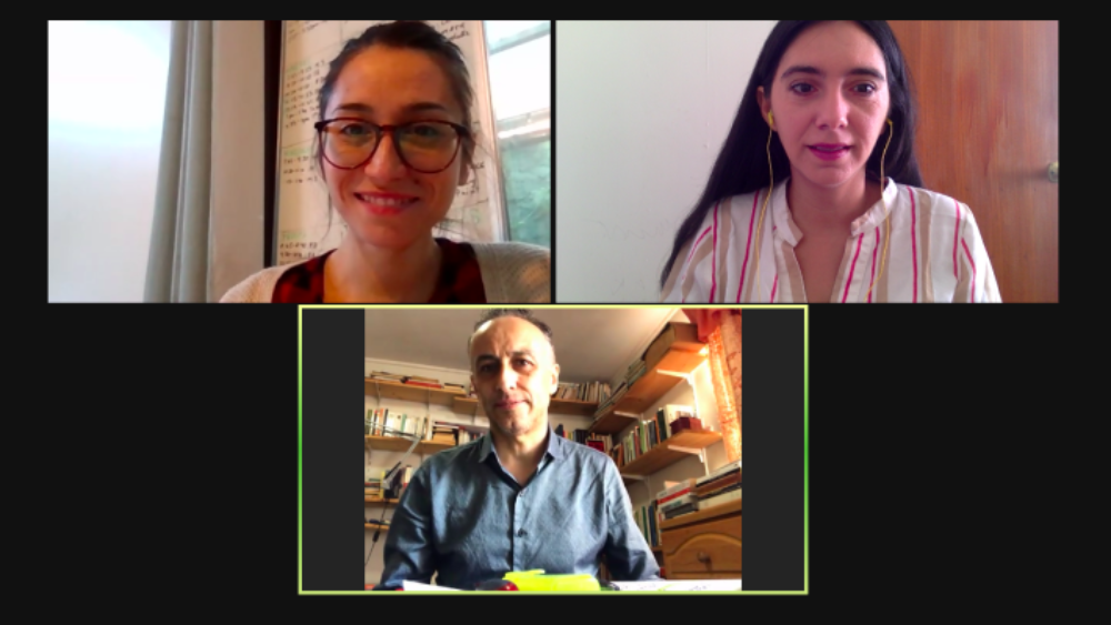 Prof. Catalina Villanueva, prof. Tania Faúndez y prof. Héctor Ponce son los investigadores del proyecto "El aula como escenario: La enseñanza a través del teatro en Chile (2010-2020)"