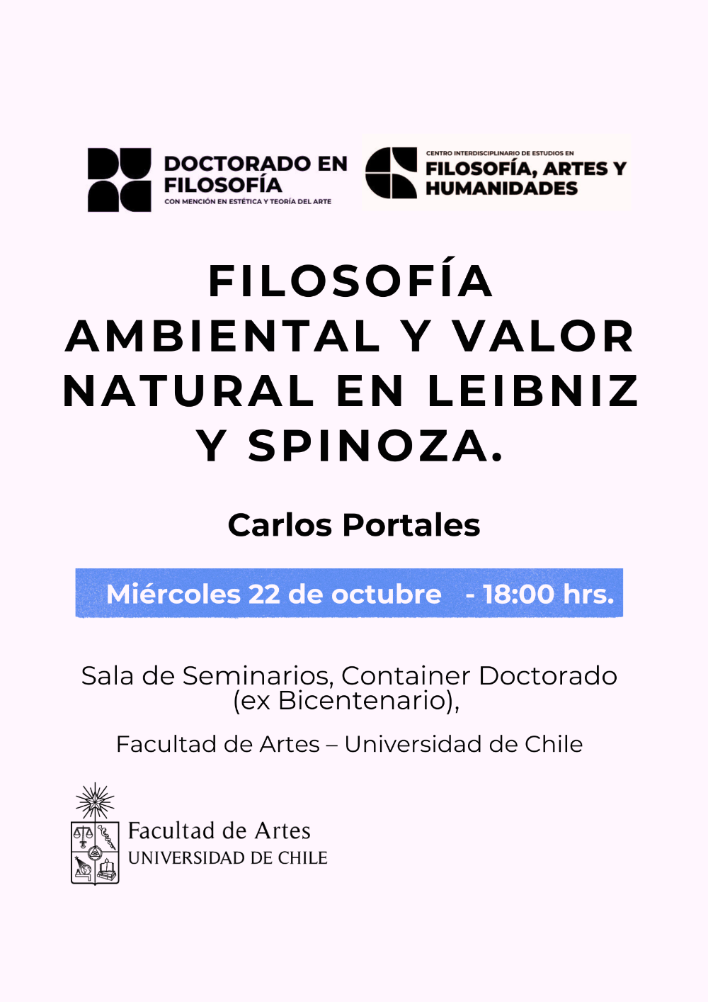 Charla "Filosofía ambiental y valor natural en Leibniz y Spinoza"