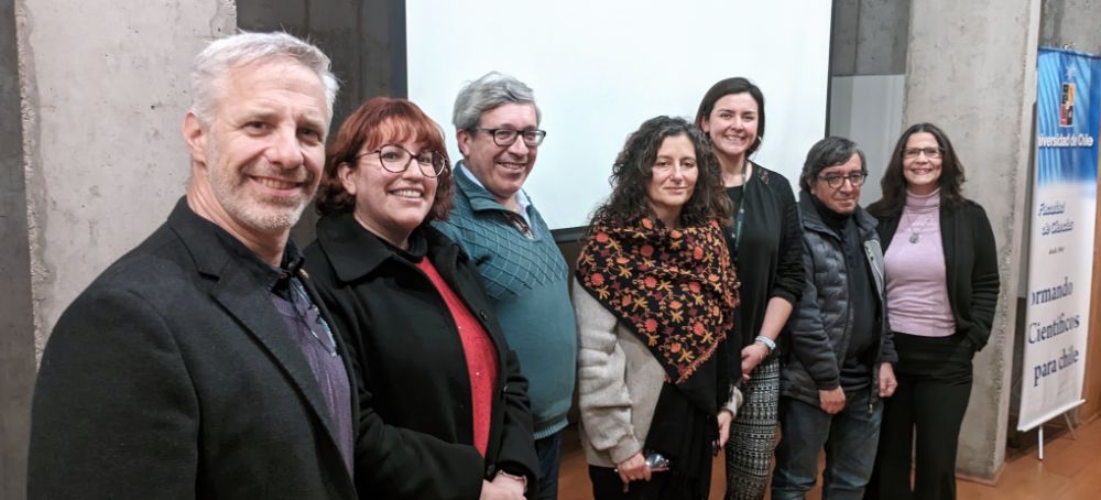 Integrantes del equipo académico del Seminario: Dr. Alejandro Roth, Dra. Leslie Jiménez, Dr. Víctor Muñoz, Dra. Magdalena Sanhueza, Dra. Alexia Nuñez, Dr. Marco Méndez y la Dra. Verónica Palma.