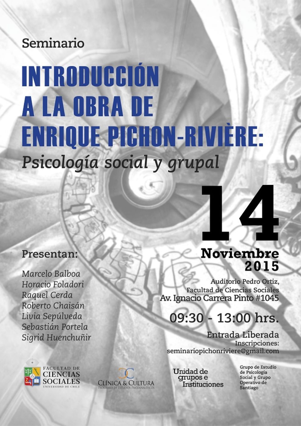 Afiche Seminario de Introducción a la obra de Enrique Pichón-Rivière