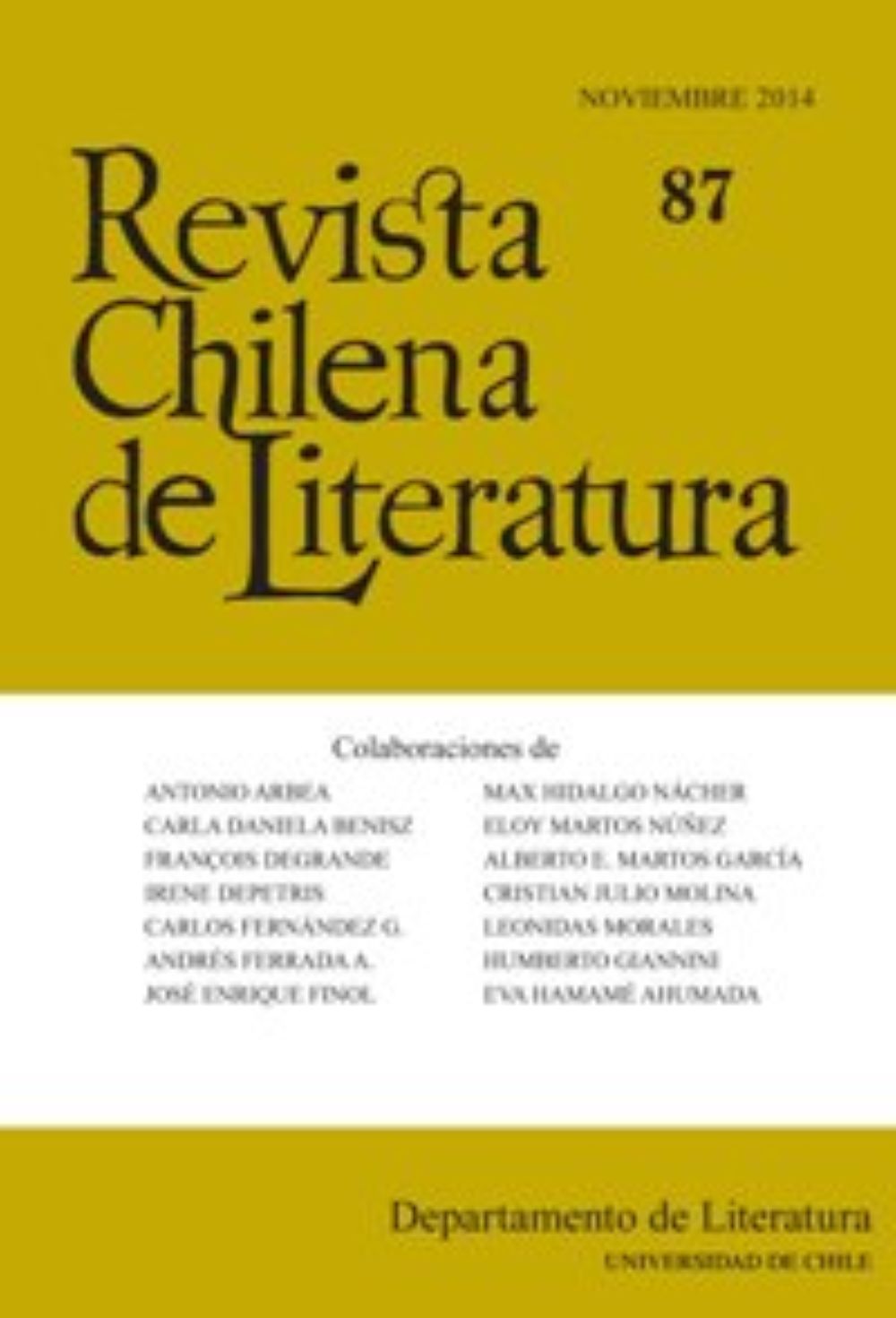 Revista Chilena de Literatura Número 87