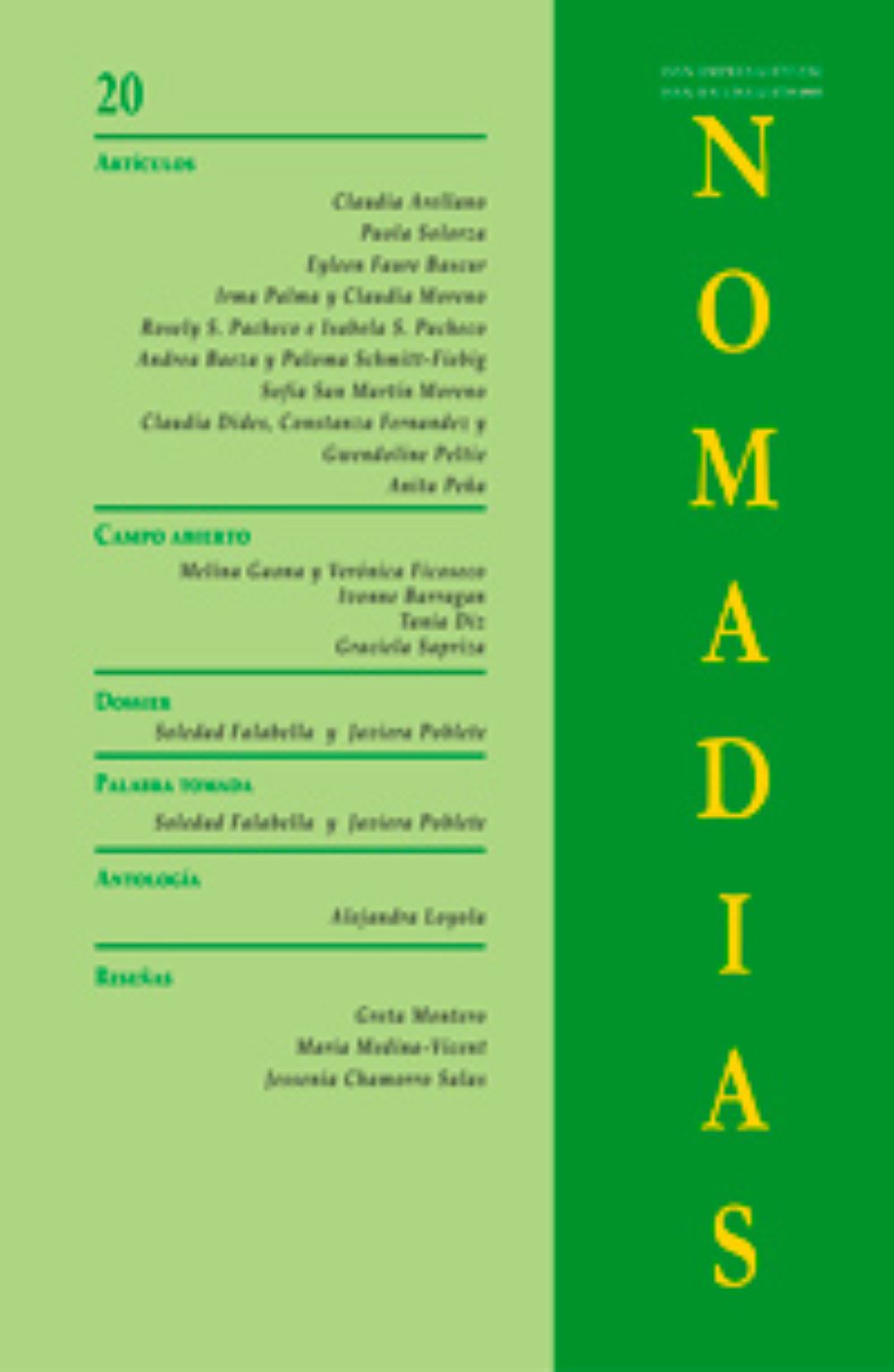 Revista Nomadías No. 20