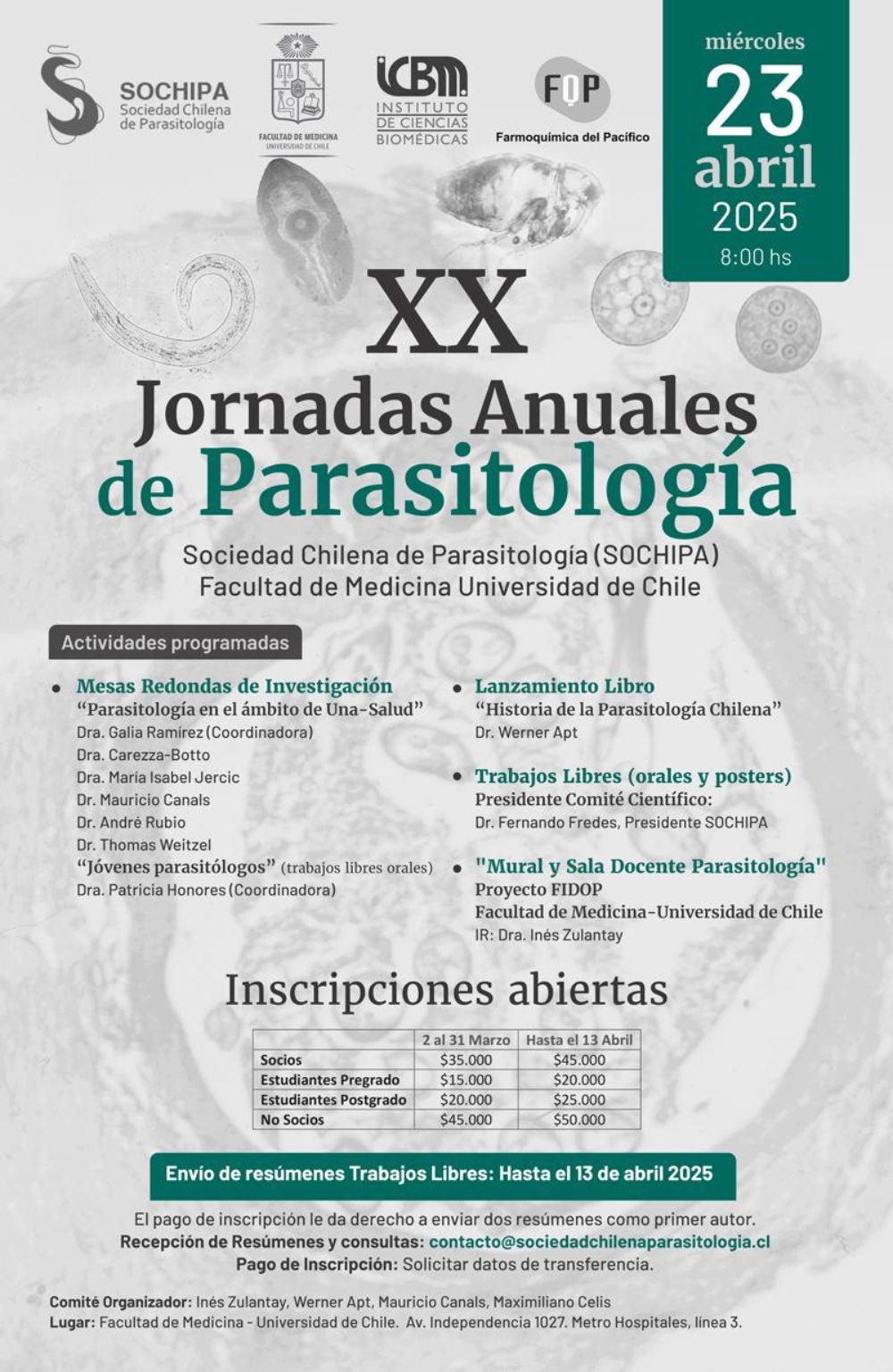  XX Jornadas Anuales de Parasitología