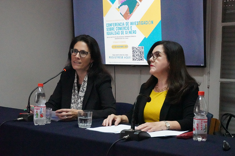 La conferencia fue inaugurada por la Directora del IEI y titular de la Cátedra OMC en Chile, profesora Dorotea López Giral, y la Directora General de Asuntos Multilaterales de la SUBREI, Marcela Otero.