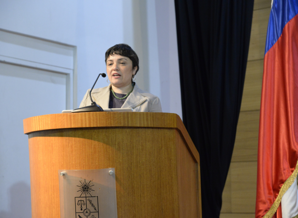 Profesora Mónica Manríquez, directora de la Escuela de Kinesiología. 