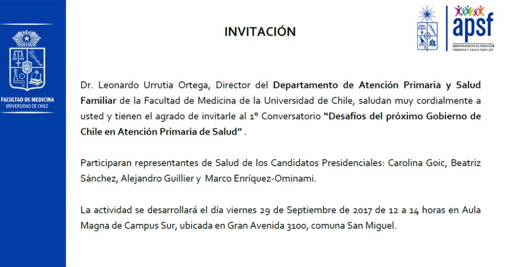 Conversatorio "Desafíos del próximo Gobierno de Chile en Atención Primaria de Salud"