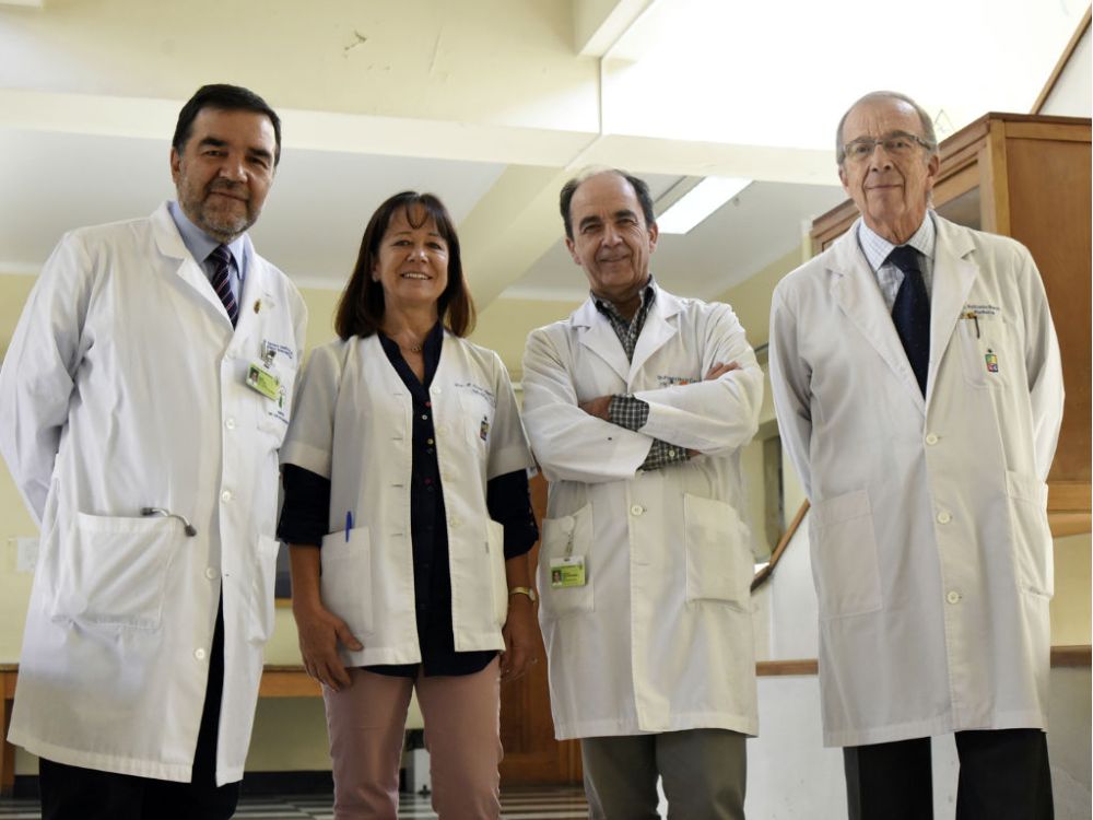 Doctores Hernán Sepúlveda, María Elena Santolaya, Francisco Cano y Antonio Banfi. 