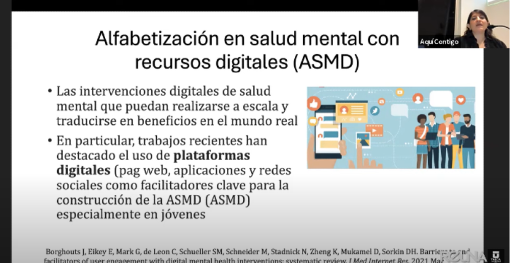 La doctora Viviana Guajardo, encargada de Salud Mental de nuestro plantel, dio una conferencia en la que se refirió a las estrategias digitales para la alfabetización en salud mental. 