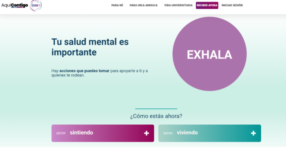 Aquí Contigo ofrece herramientas de autocuidado para la salud mental y orientaciones para ayudar a compañeros, además de material disponible para la comunidad. 