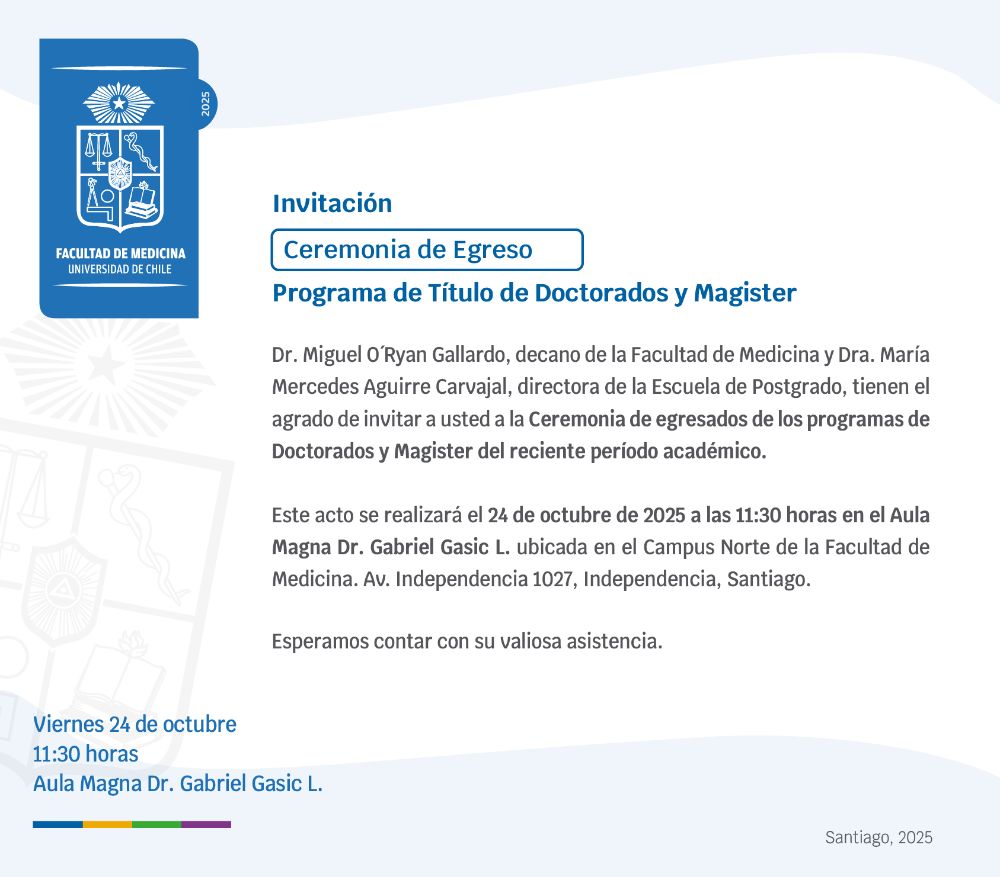 Invitación Ceremonia de Egreso Programa de Título de Doctorados y Magíster