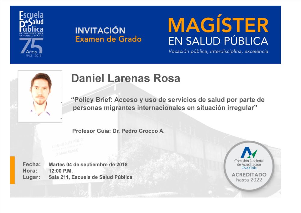 Examen de Grado Magíster en Salud Pública