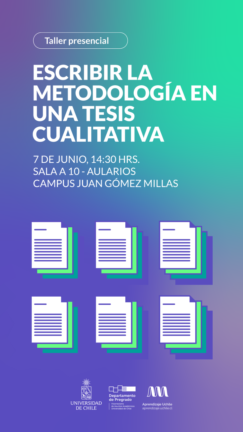 Banner - Taller presencial: Escribir la metodología en una tesis cualitativa