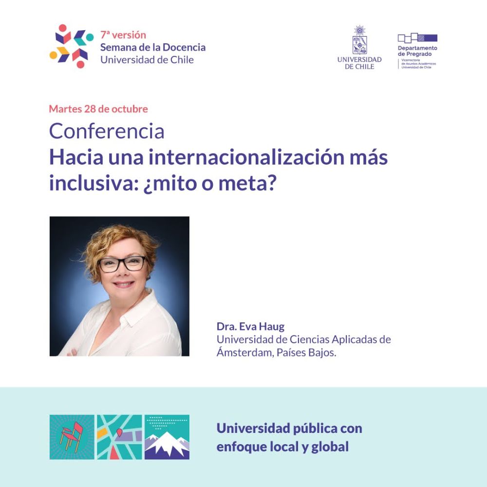 Banner de la conferencia en donde aparece la Dra. Eva Haug