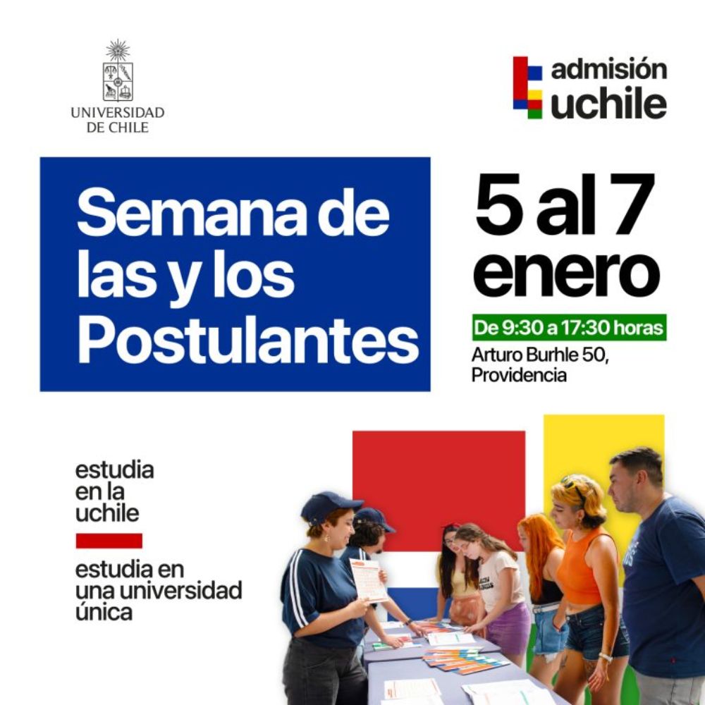 Banner de la Semana de las y los Postulantes de la U. de Chile, admisión 2026