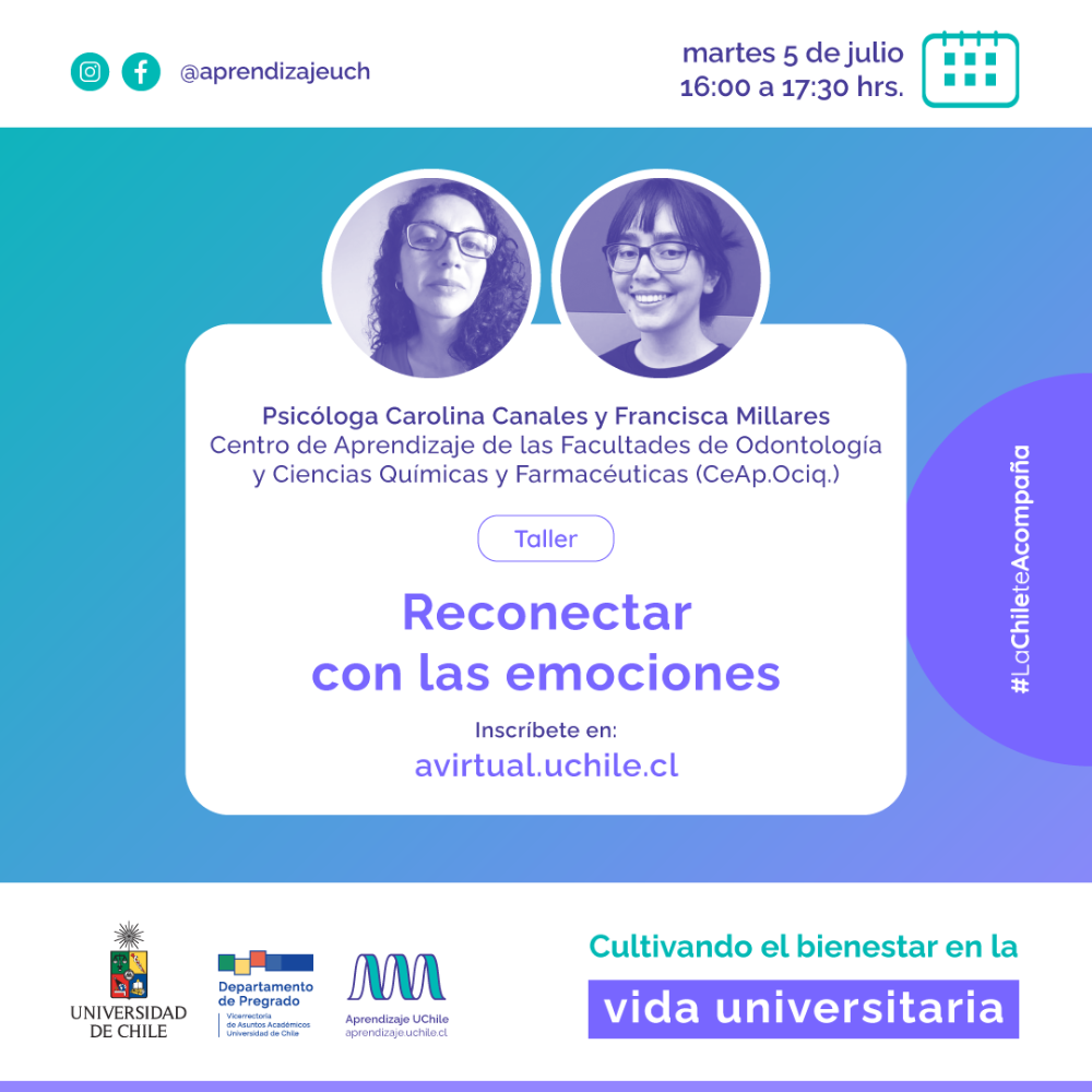 Banner taller: Reconectar con las emociones. Martes 5 de junio a las 16:00 horas.