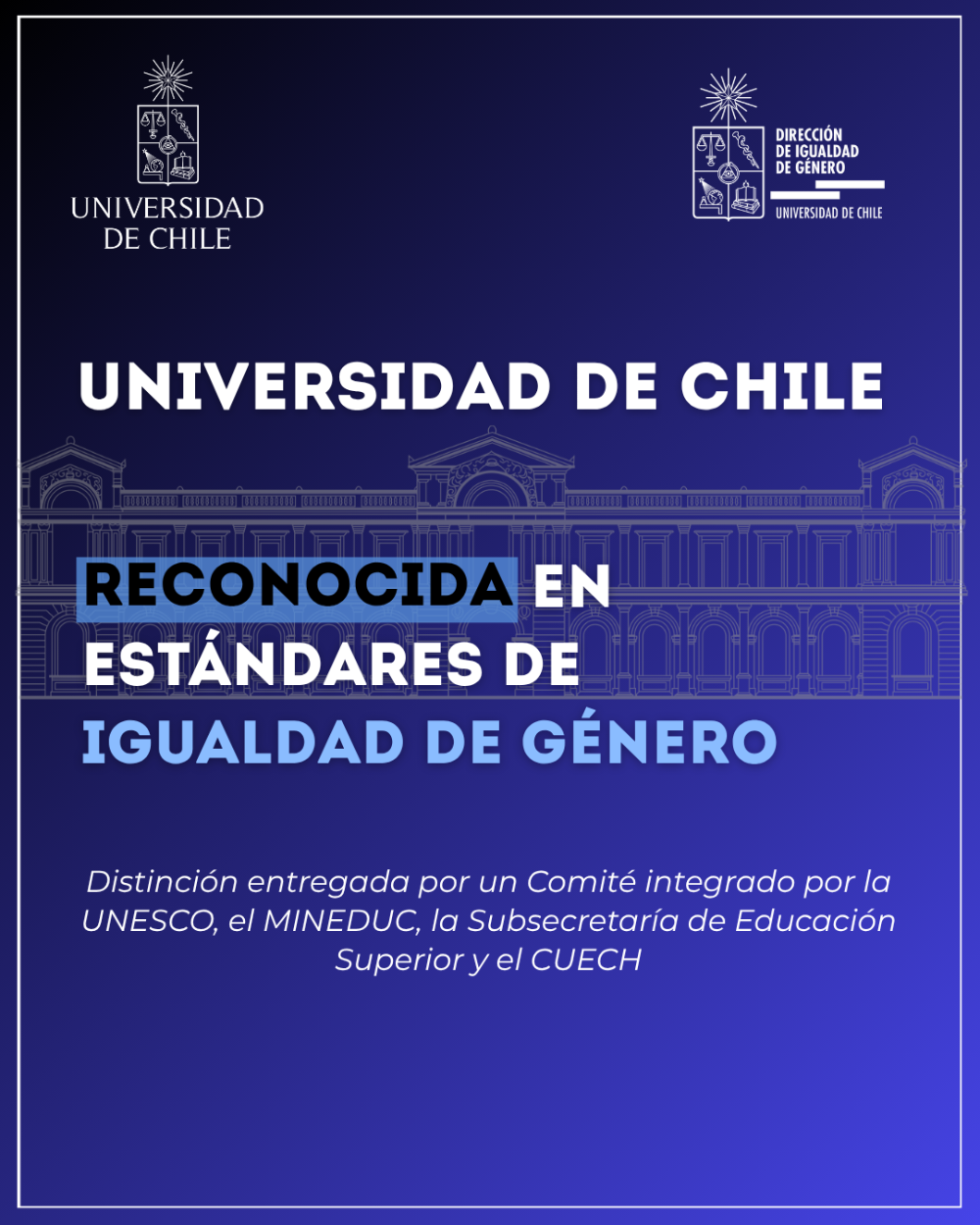 Reconocimiento en Estándares de Igualdad de Género “Genera Igualdad” 