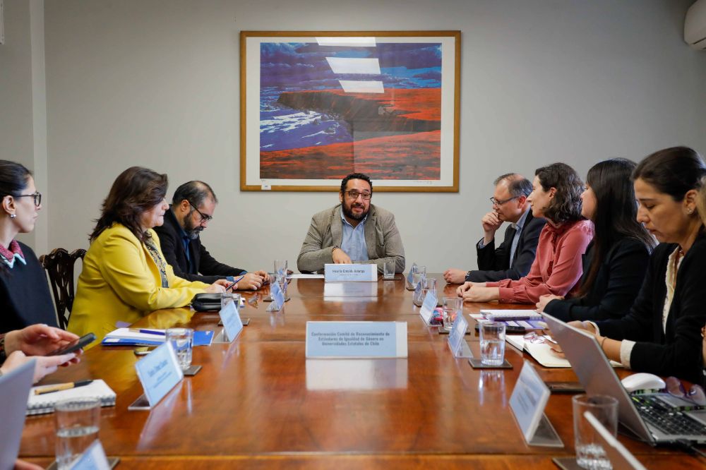 Ministro de Educación, Nicolás Cataldo, encabezando el Comité Interinstitucional de Reconocimiento de Estándares de Igualdad de Género en Universidades del Estado de Chile