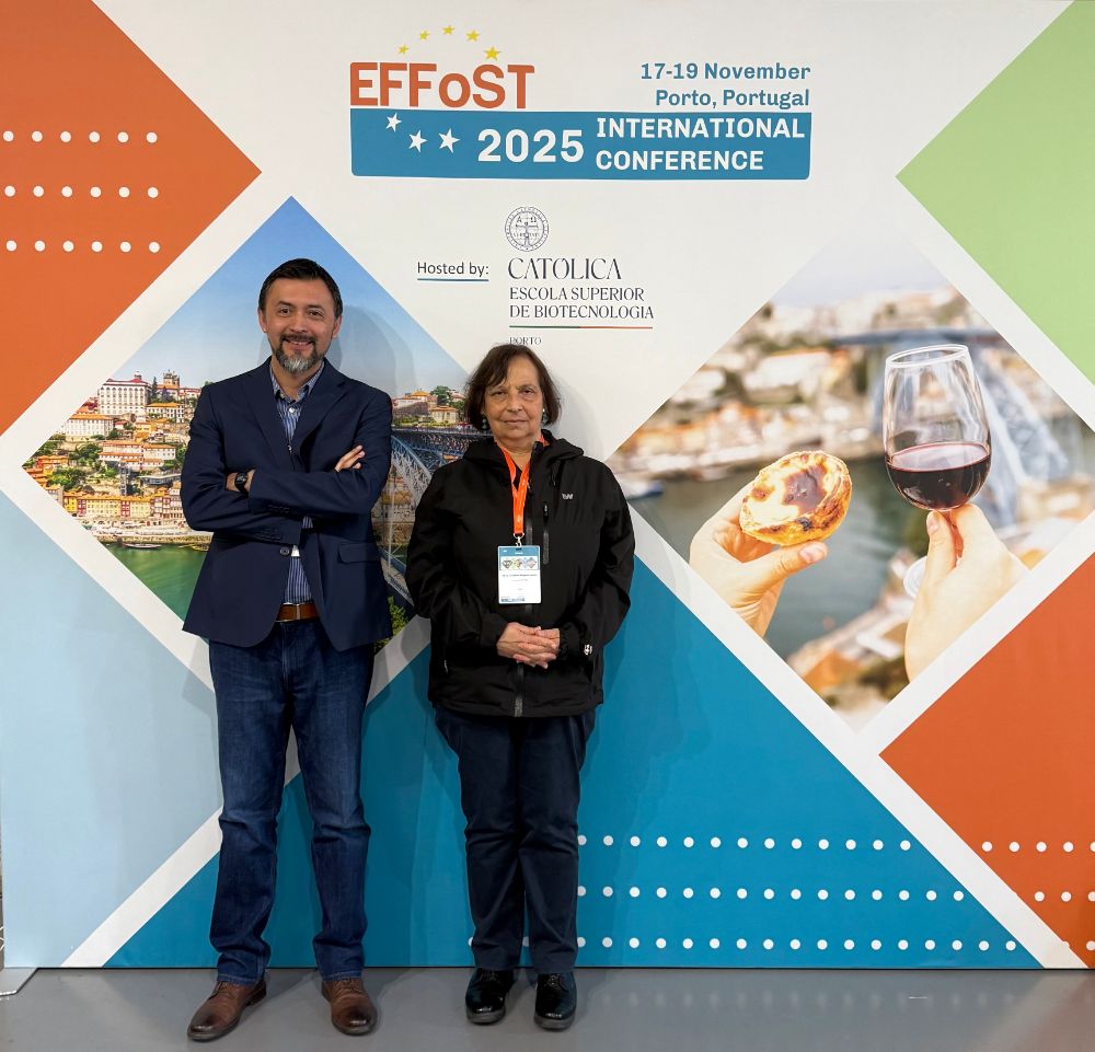 Profesores Roberto Lemus, Ph.D. y Lilian Abugoch, Ph.D. ambos miembros del claustro académico del Doctorado en Nutrición y Alimentos (DOCNUTAL)