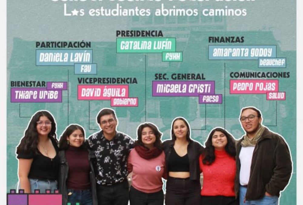 "Construyendo Federación" está integrada por Catalina Lufín (Presidencia); David Aguila (Vicepresidencia); Micaela Cristi (Secretaría general); Amaranta Godoy (Finanzas); Pedro Rojas (Comunicaciones); Daniela Lavin (Participación); Thiare Uribe (Bienestar). 