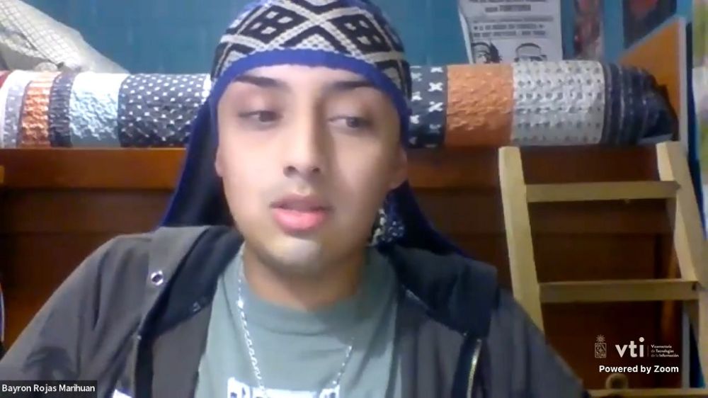 Bryon Rojas Marihuan, integrante de la Secretaria de Solidaridad con los Pueblos Oprimidos.