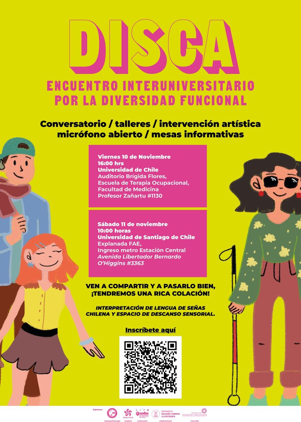 Afiche realizado de manera colaborativa por el estudiante Víctor Clavería y la diseñadora de DAC, Jade González.