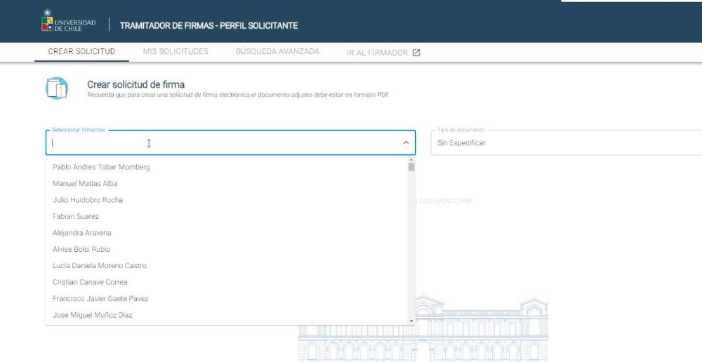 Tramitador de firmas
