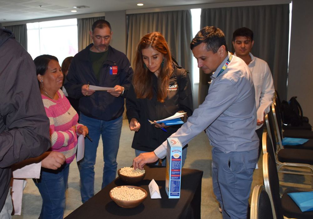 La actividad concluyó con una degustación del cereal extruido desarrollado por el equipo, en versiones dulces de vainilla y chocolate, y una alternativa salada tipo snack con sabores a merkén y pesto, permitiendo a los asistentes valorar directamente las posibilidades sensoriales del producto.