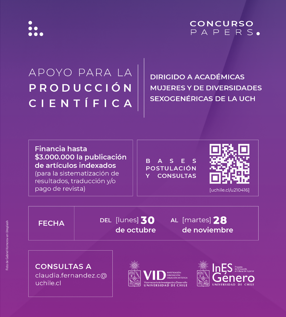 Apoyo para la producción científica dirigido a académicas y diversidades sexogenéricas UCH