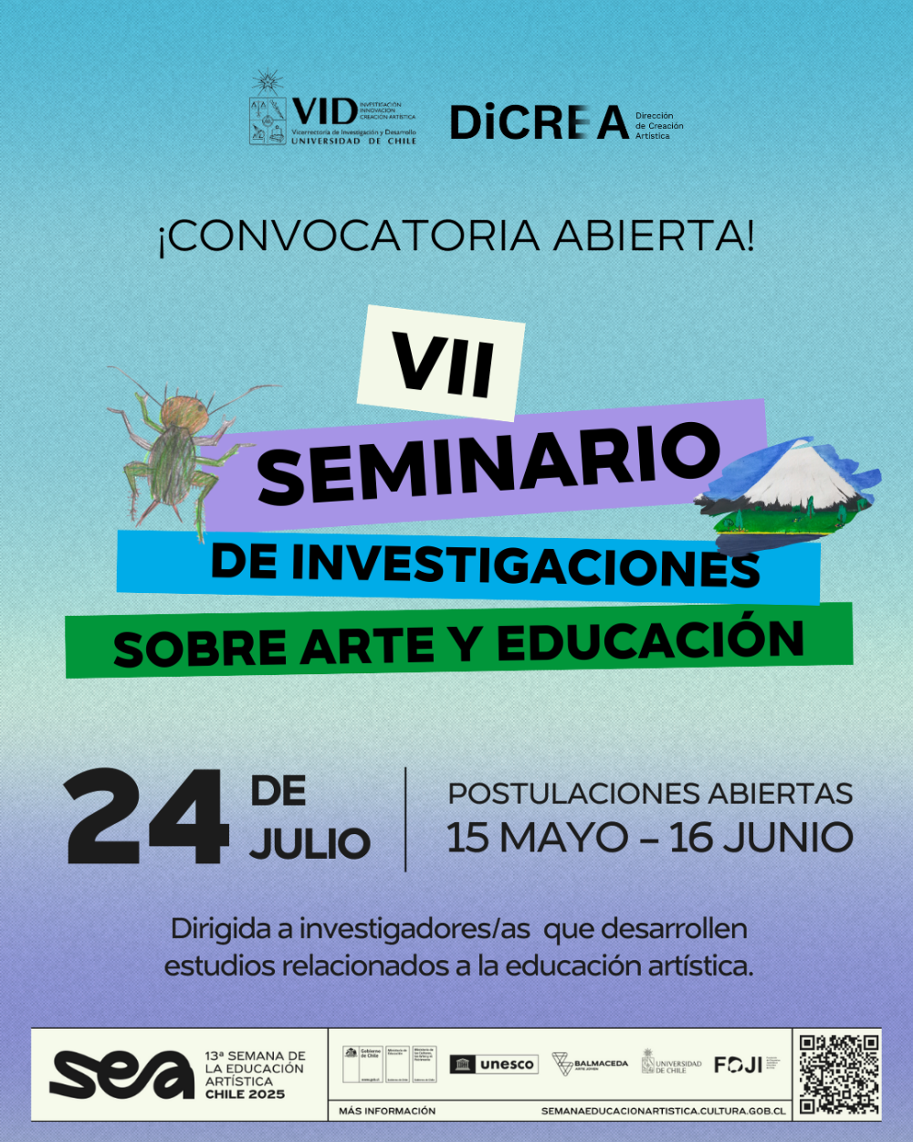Afiche VII Seminario de Investigaciones sobre Arte y Educación
