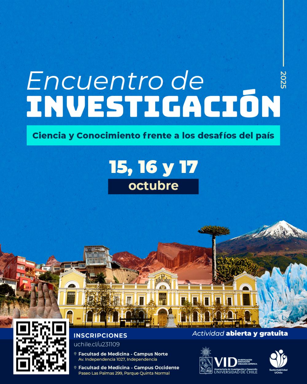 Encuentro de Investigación UCHILE 2025: Ciencia y Conocimiento frente a los desafíos del país