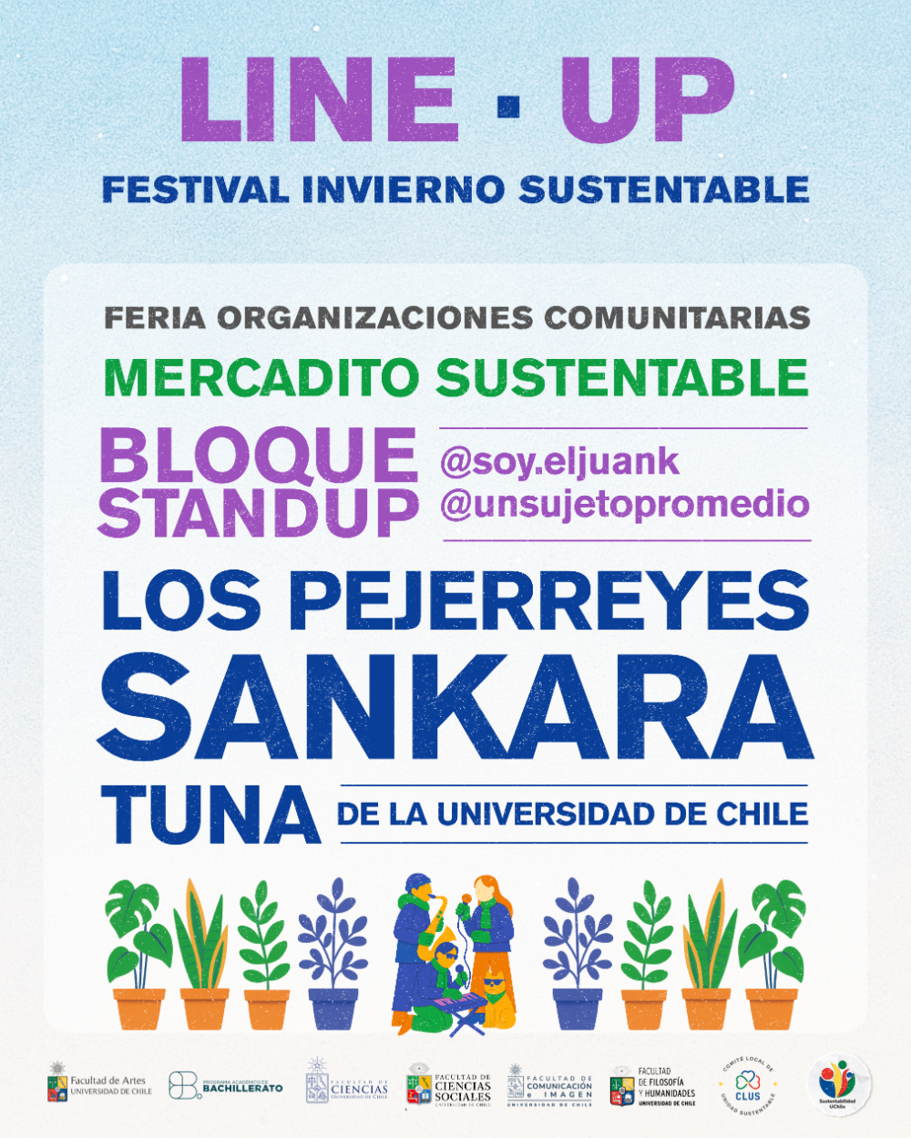 Line Up Festival de Invierno Sustentable en JGM