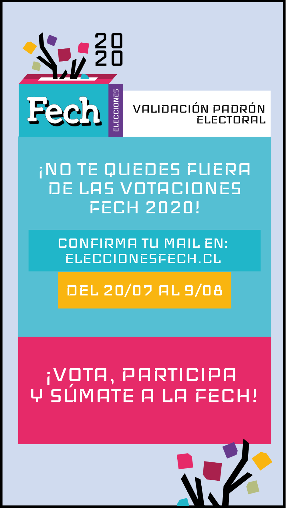 Valida tu mail para participar en las elecciones FECH