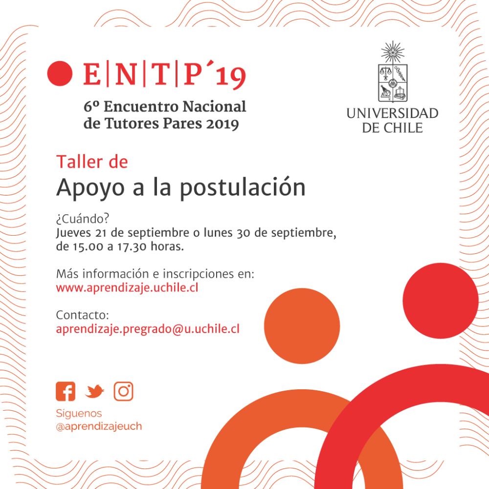 Taller de apoyo a la postulación: 23 y 30 de septiembre
