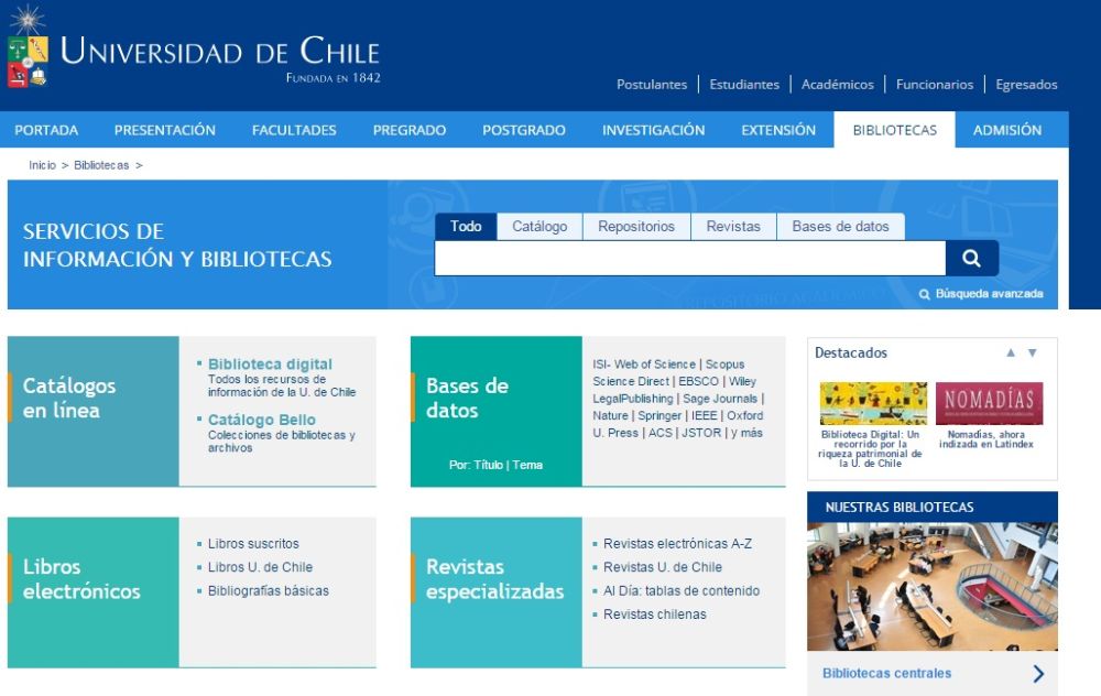 Los recursos de información están disponibles en el Portal de Información y Bibliotecas.