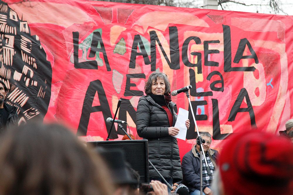La académica de la U. de Chile, María Emilia Tijuox, participó de este acto masivo que se desarrolló este domingo 17 de julio.