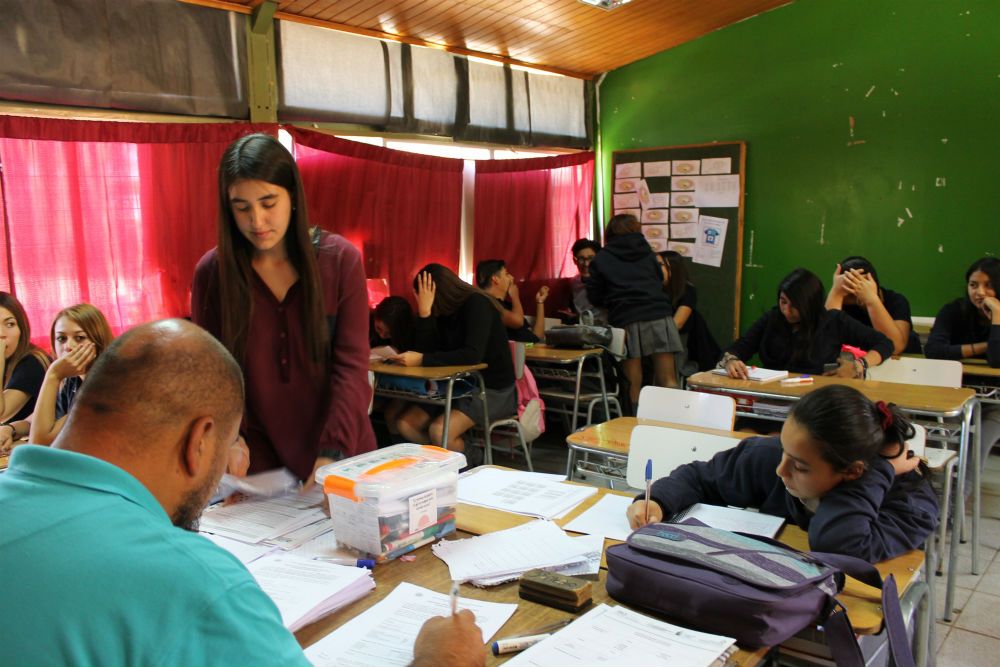 Aplicación del test en Liceo Ciudad de Brasilia, Pudahuel.