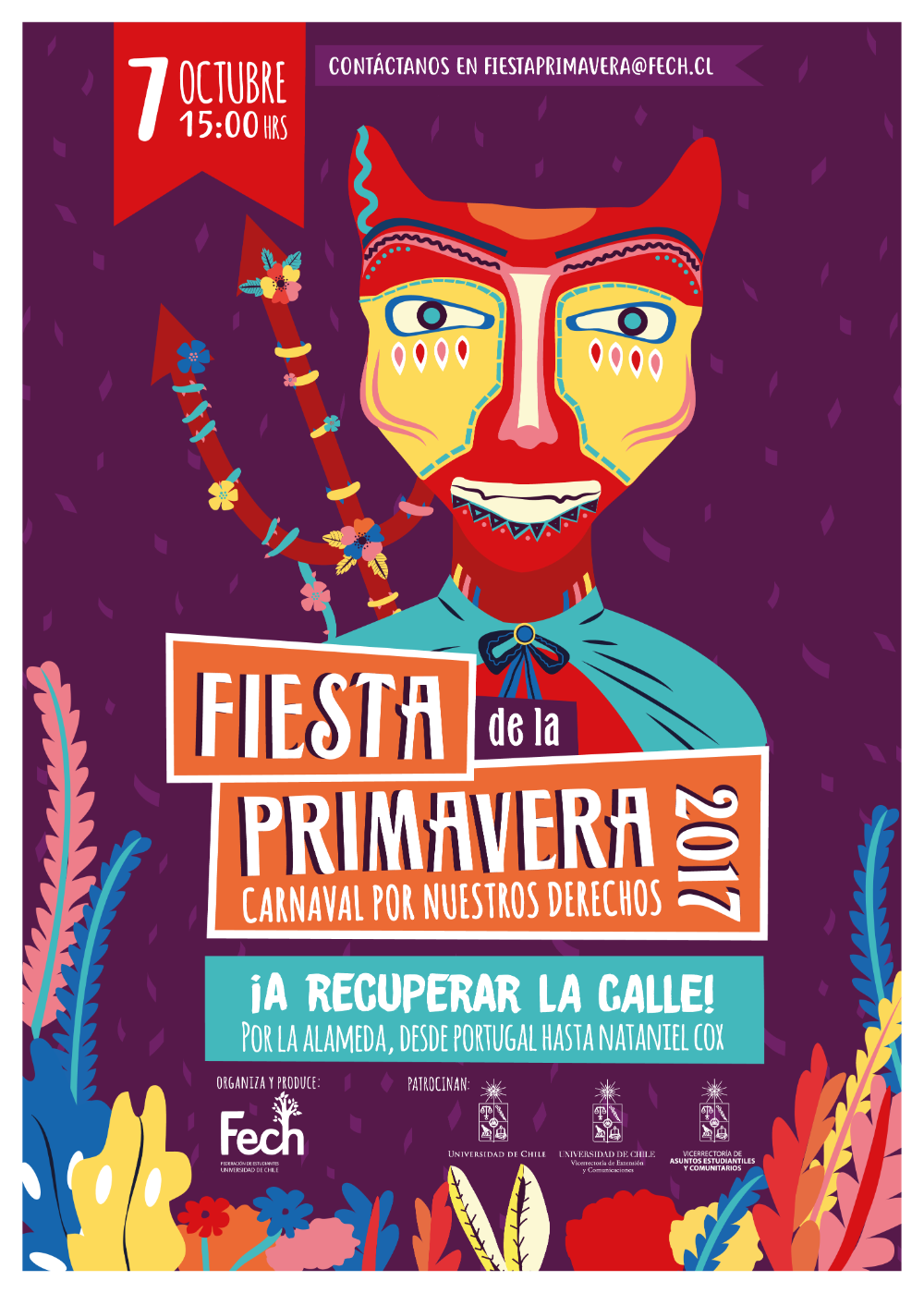 Este sábado 7 de octubre a las 15:00 hrs. se desarrollará el desfile de carros alegóricos de la Fiesta de la Primavera 2017.
