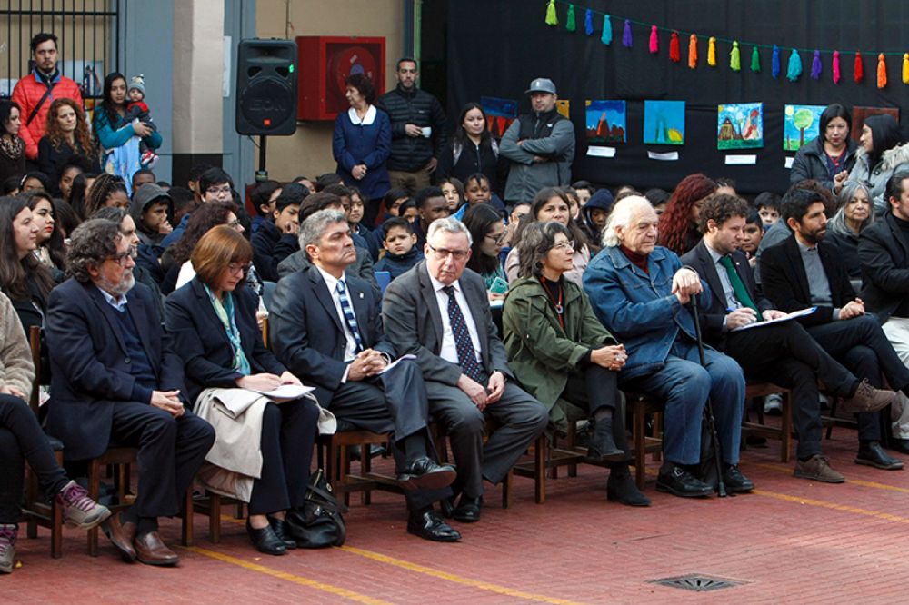 Autoridades y representantes de las instituciones organizadoras se dieron cita este lunes en la Escuela Básica República de Haití.