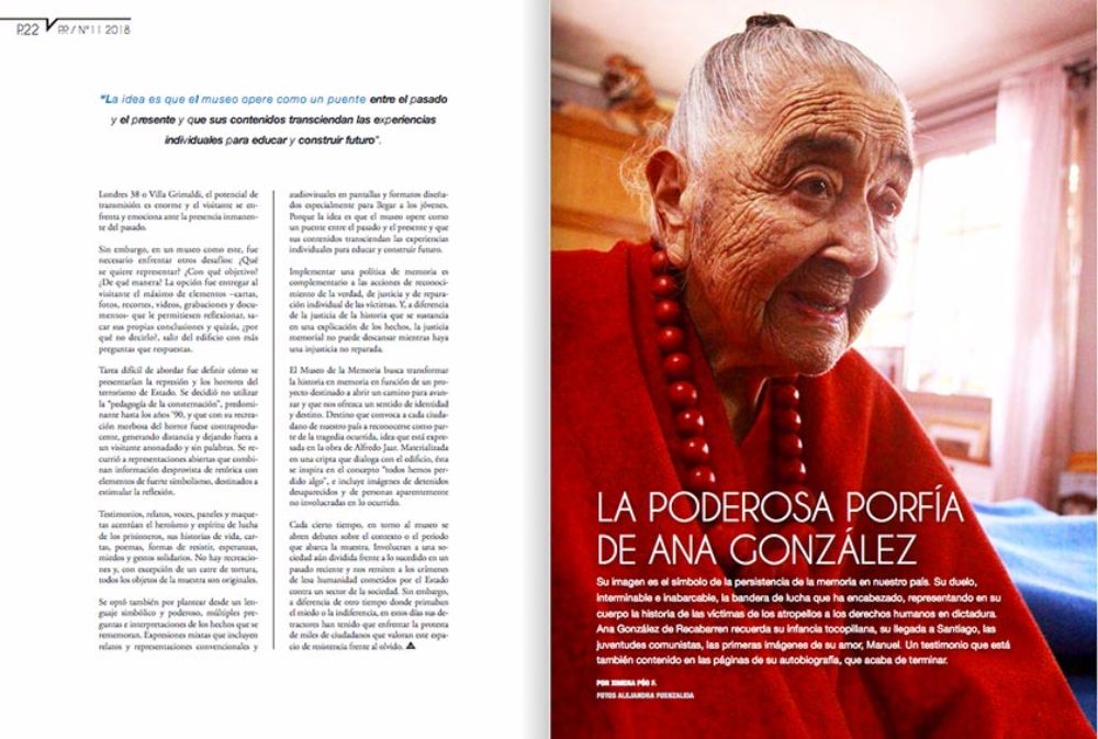 La directora de Extensión, Ximena Póo, plasma en una entrevista la vida de la activista por los derechos humanos, Ana Gónzalez.