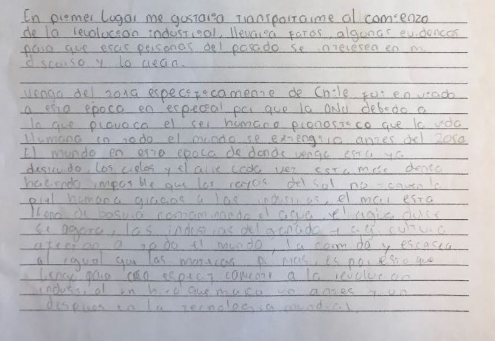 Texto de Maxxy Yañez, del Instituto Cumbre de Cóndores Oriente de Renca.