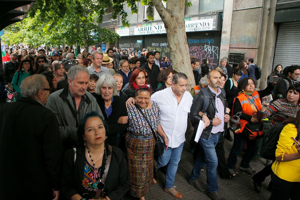 La líder social fue acompañada por un grupo de representantes de organizaciones.
